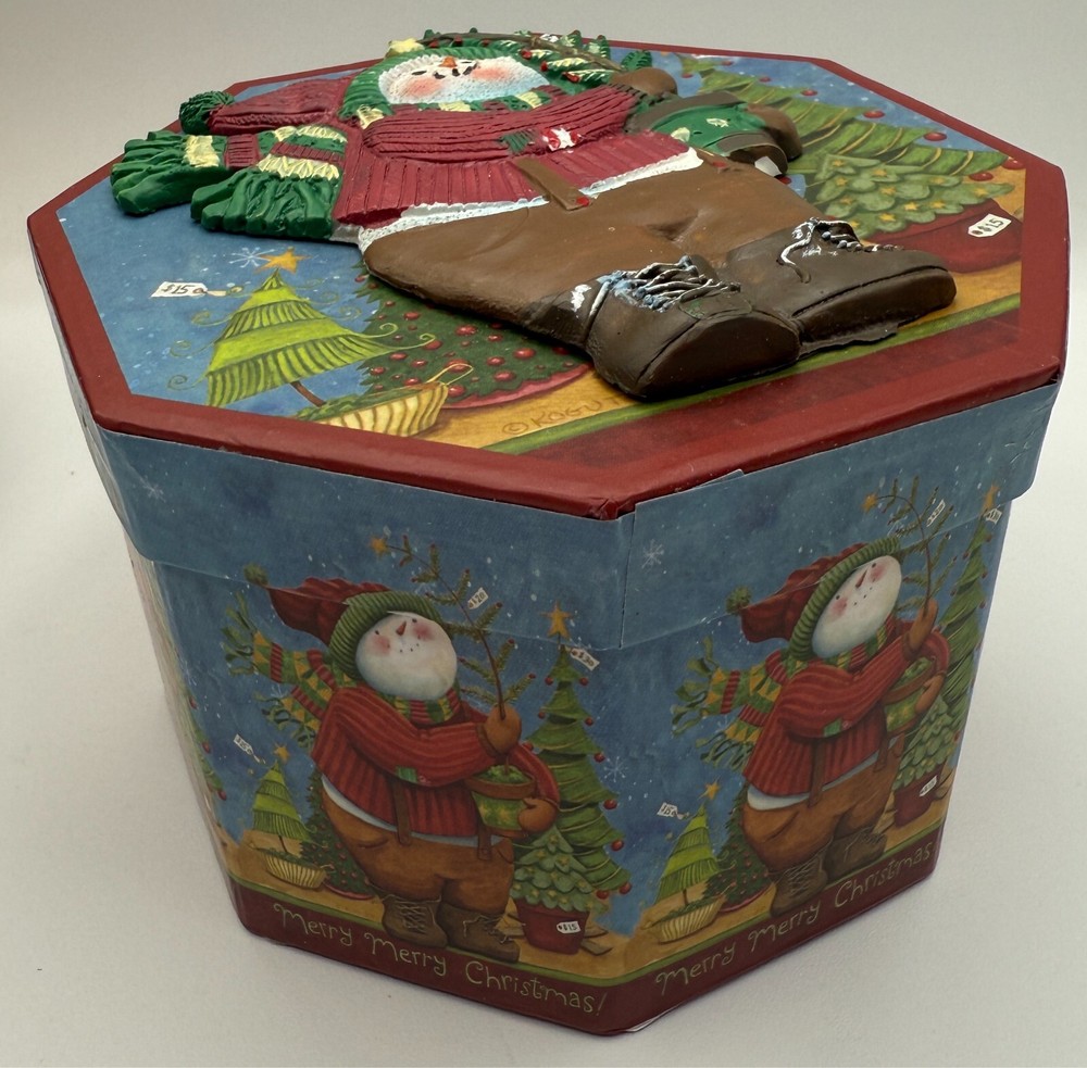 Snowman Lidded Wicker Basket, Gift Boxes 5pc Set