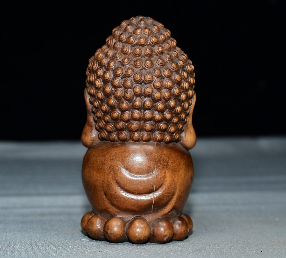 Exquisite Small Leaf Boxwood Buddha Handle