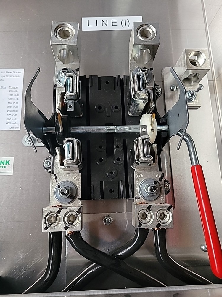 Ronk MSB320LC5-UG Meter Base 320/400 Amp Single Phase Lever Bypass + Breakers