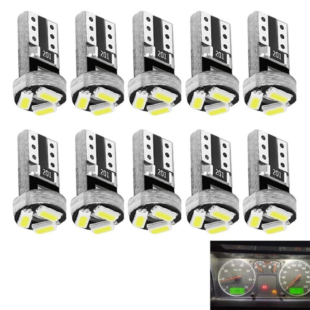Long lasting T5 White LED Bulbs for Car Dashboard Easy Installation 10 Pack