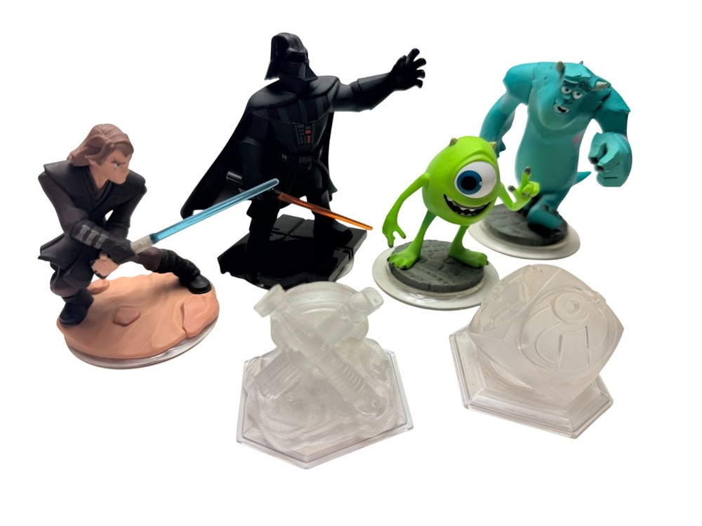 Disney Infinity Figures & Base Set Monsters Inc & Star Wars Characters Bundle