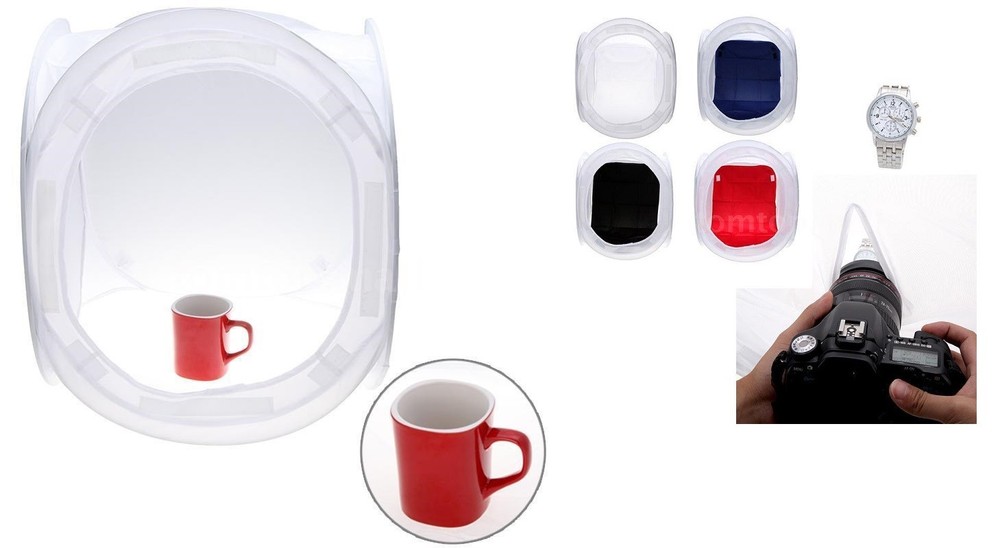 16 inches 40x40 Photo studio light shooting tent cube softbox 4 backdrops