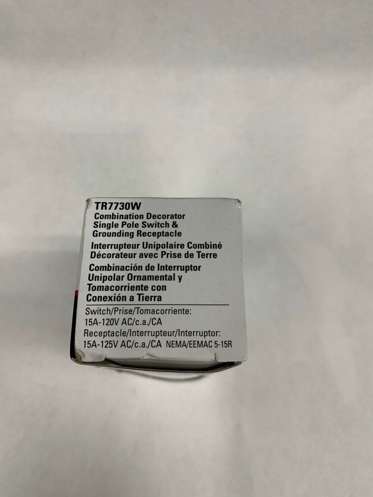 Cooper Wiring Devices TR7730W Single Pole Switch & Grounding Receptacle