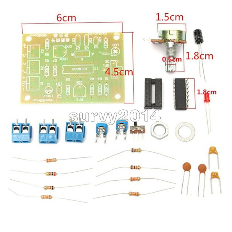 ICL8038 Function Signal Generator Module Sine Square Triangle Wave Output Kits S