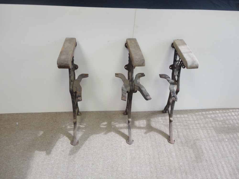 ANTIQUE CAST IRON THEATER SEAT LEGS / BRACES / REPURPOSE / REUSE / REMAKE