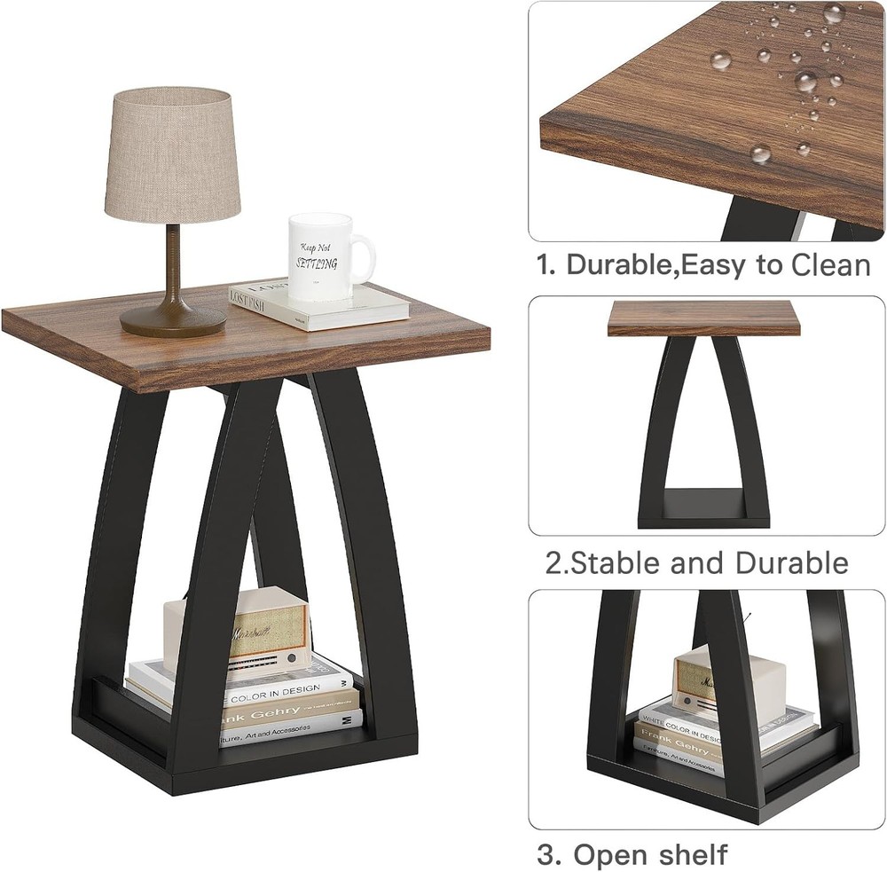 End Table Side Table Nightstand Sofa Side Table W/ Shelf Modern End Table Living