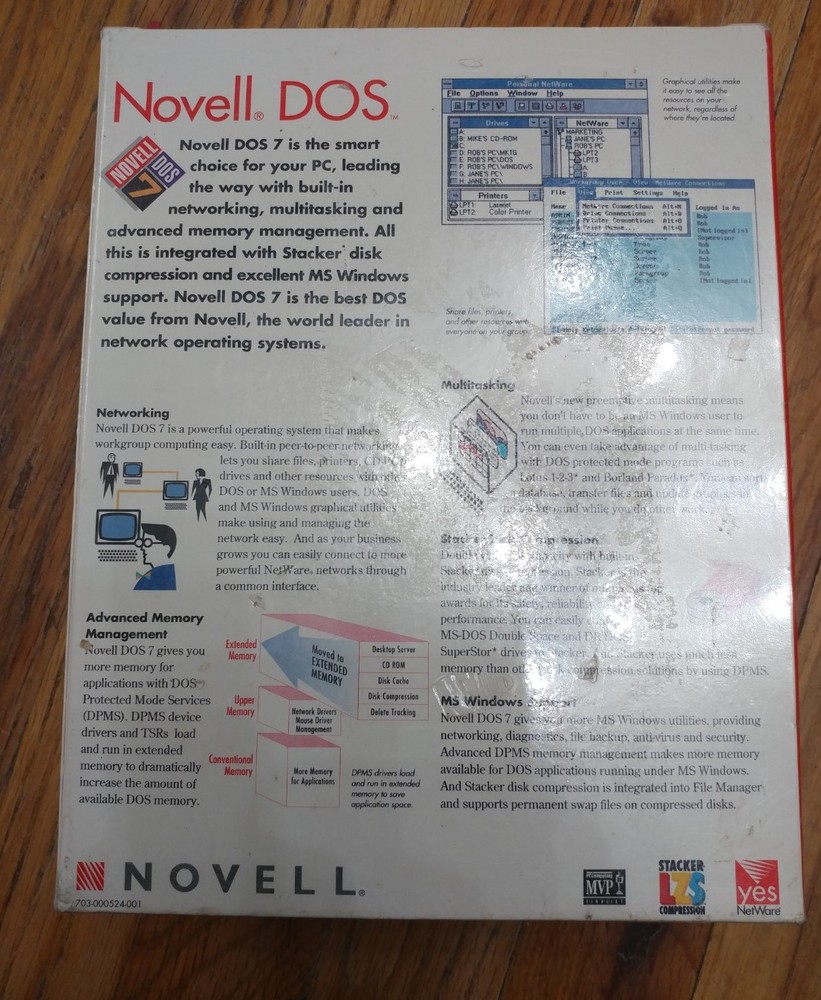 Novell Dos 7 Sealed Box 3.5" Media