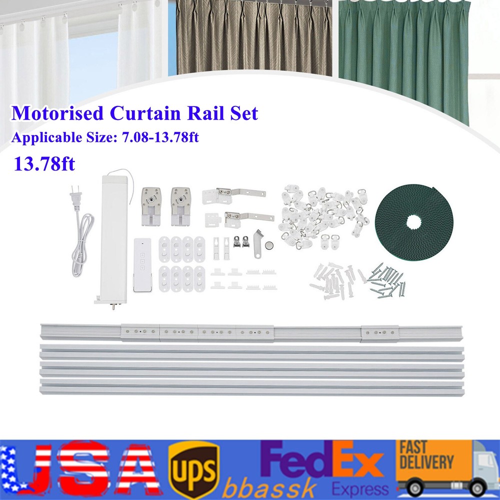 Motorized curtain track with remote control, with  Alexa, Google Home US NEW