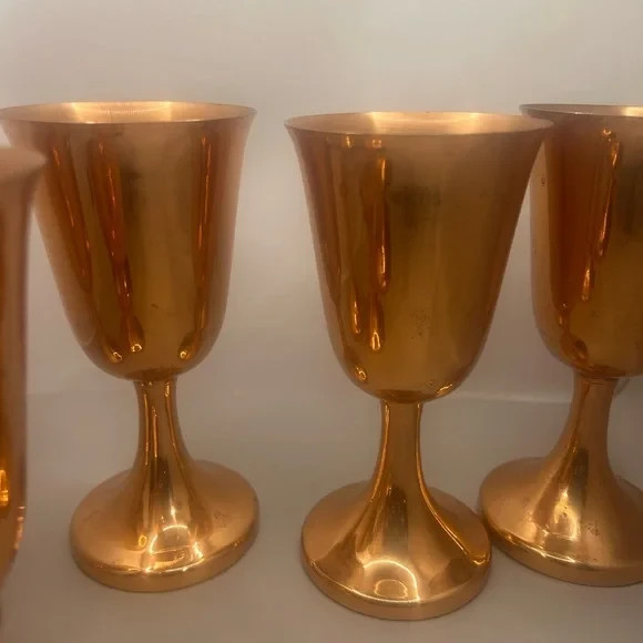 Set of Six Copper Goblets