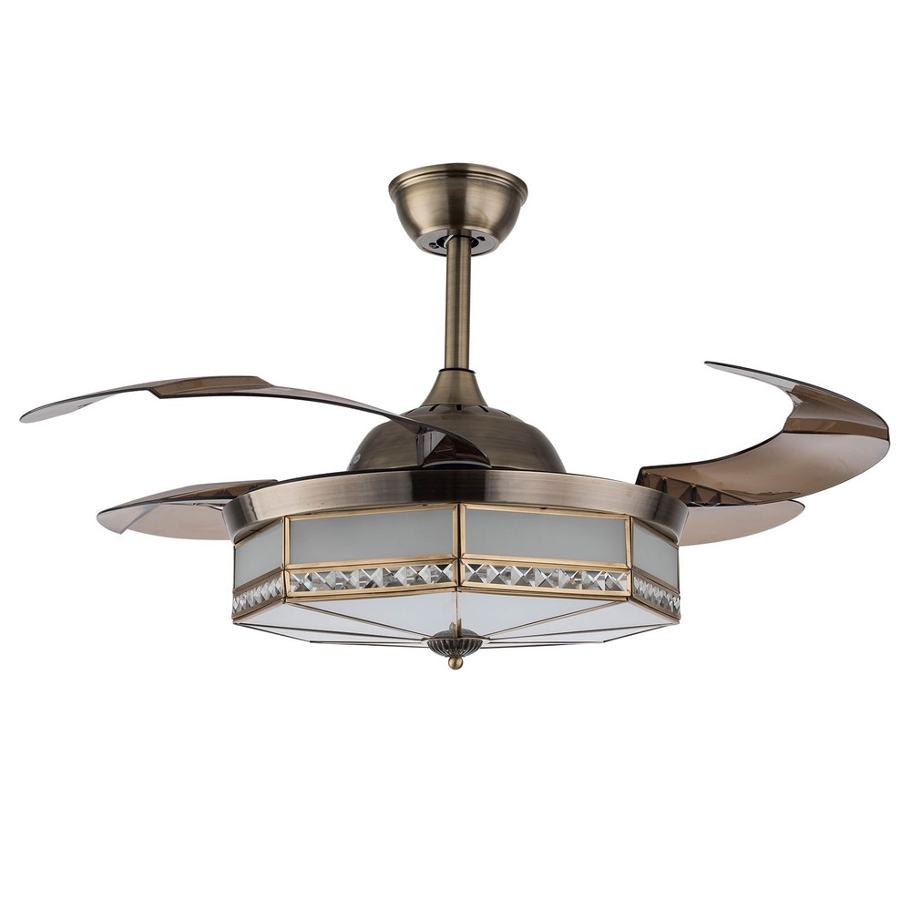 Ceiling Fan Light with Remote Control LED Ceiling Light Modern Chandelier GoldUS