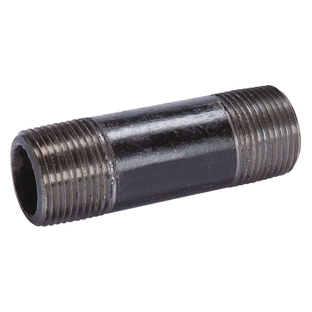 GRAINGER APPROVED 40407GR Black Pipe Nipple,Threaded,1/2x4-1/2 In 1XKY1