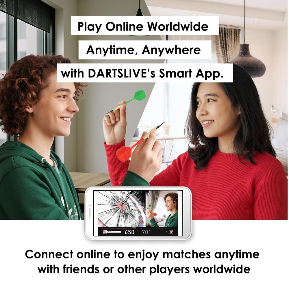 Electronic Dartboard, Bluetooth Compatible with Online Play, for Soft Tip Dar...