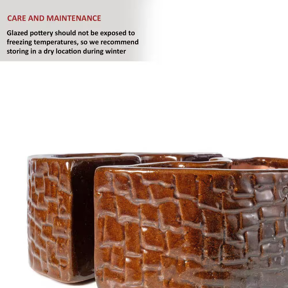 Terra Brown Cobblestone Umbrella Planter
