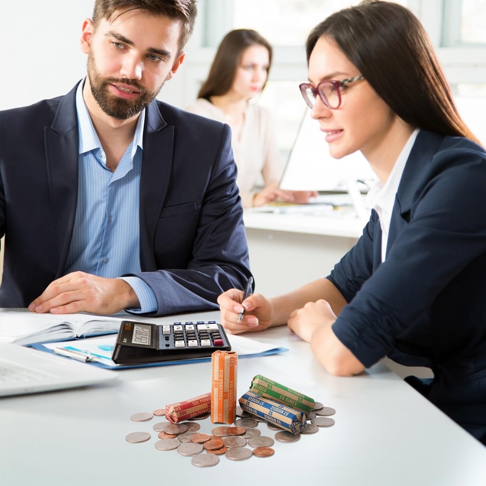 Coin Wrappers 100 Assorted, Flat Rolls Wrappers, Including 100 Assorted