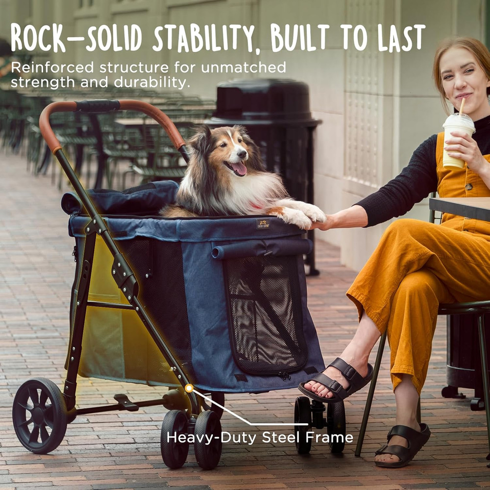 Scout Pet Stroller, Heavy Duty Dog Stroller for Small/Medium Dogs, Foldable Pet