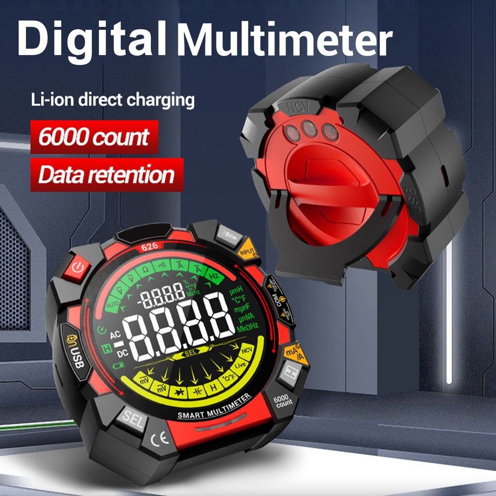 6000 Counts Multimeter With Backlit Display For Electricians WUJF