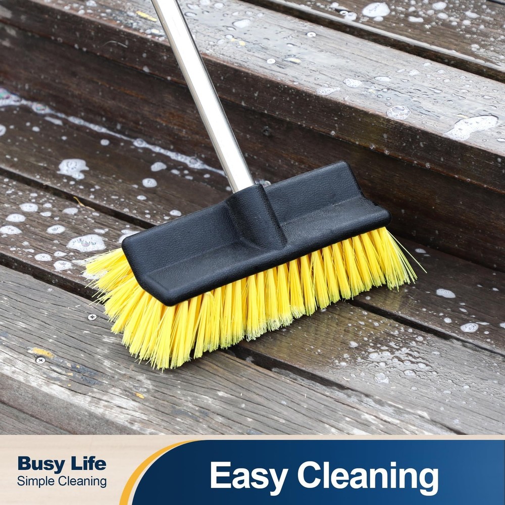 Yocada Deck Brush with 4-Section Extendable Handle Floor Scrub Brush Soft &Me...