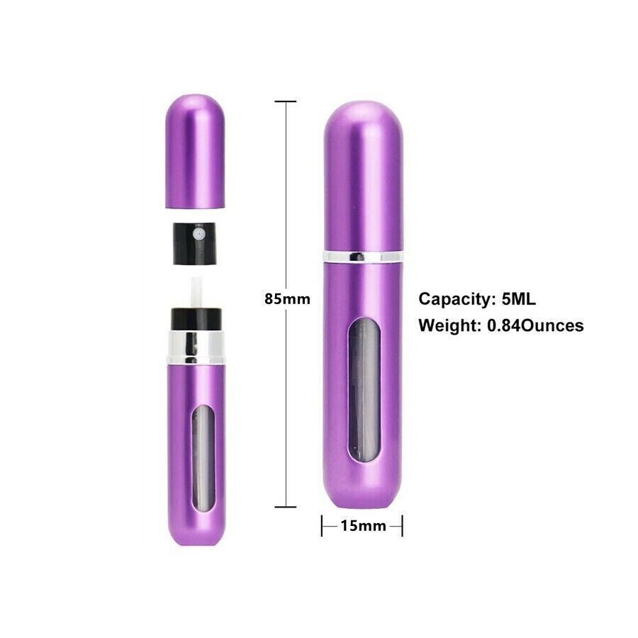 2 Pcs Travel Portable Mini Refillable Perfume Atomizer Bottle Spray Pump Case