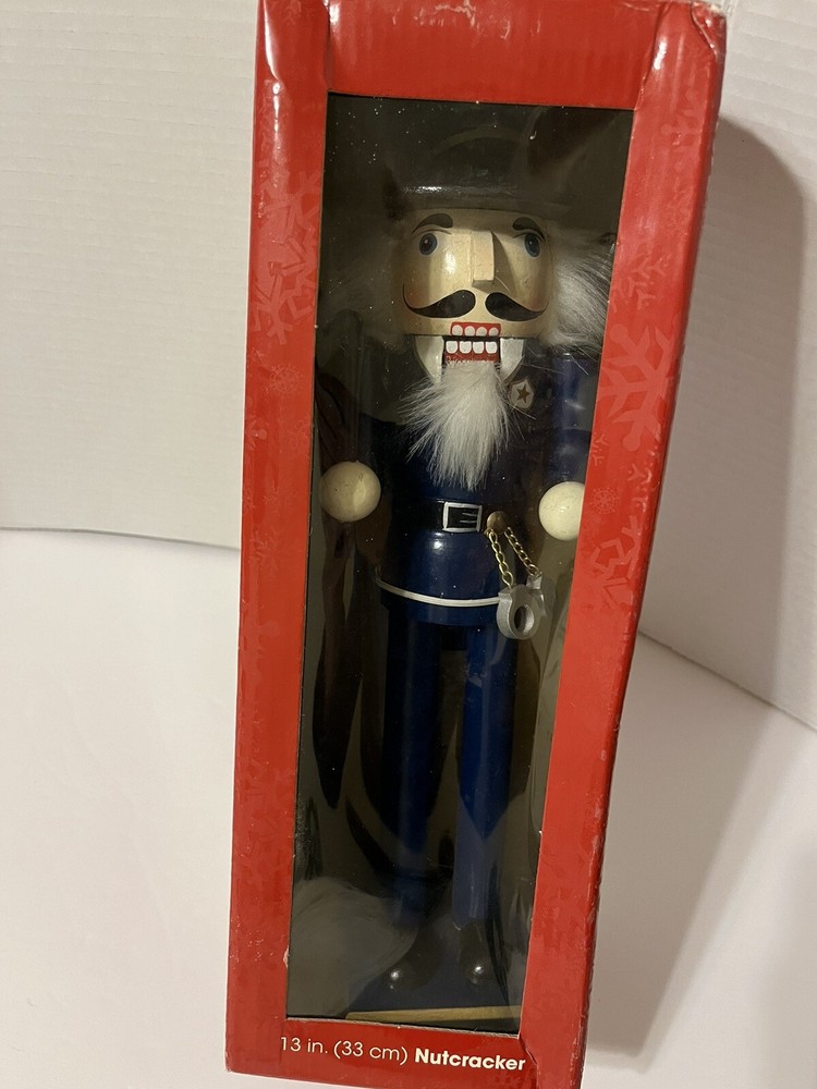 New inbox Belk policeman with handcuffs and baton nutcracker