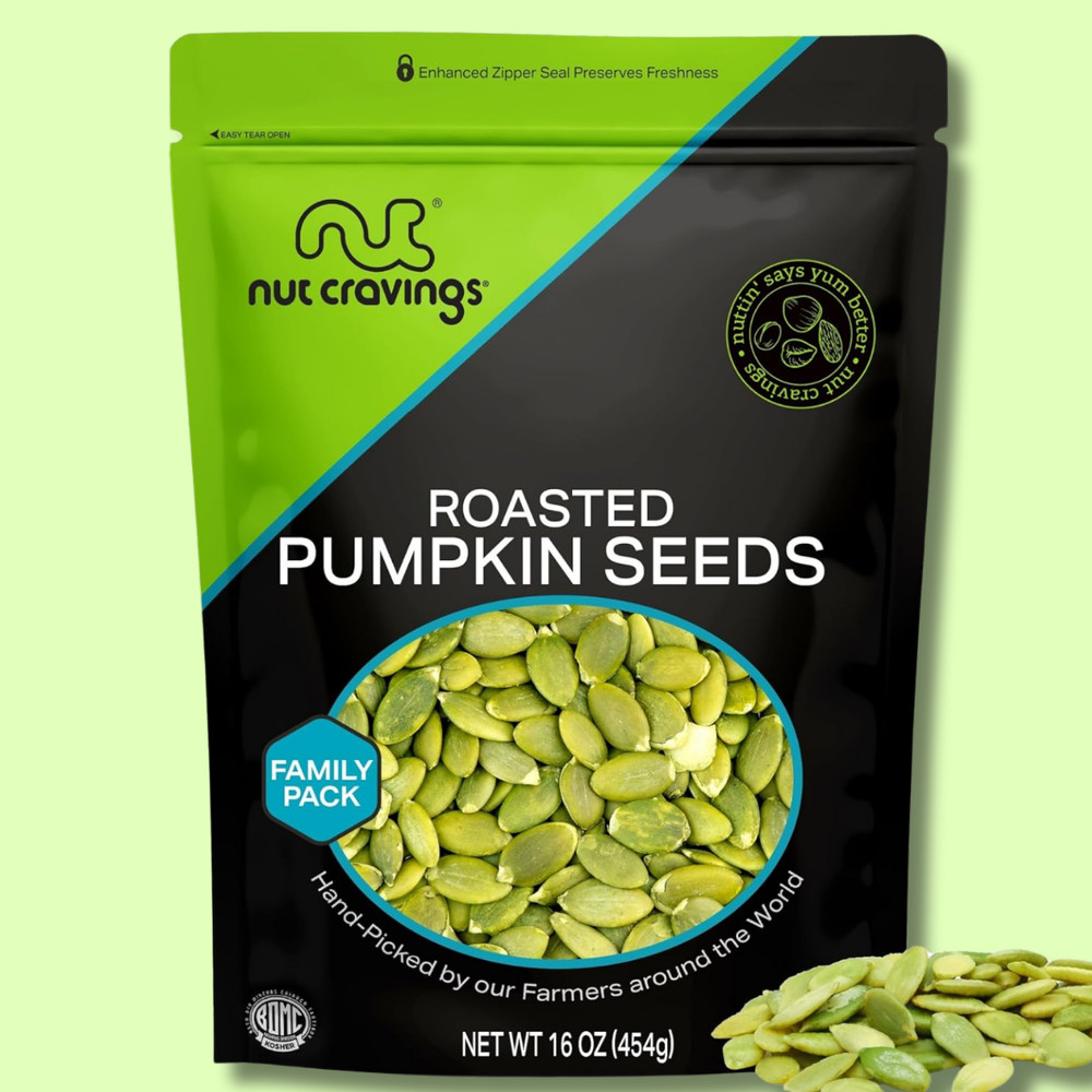 Roasted & Unsalted Pumpkin Seeds, Pepitas, No Shell (16 Ounce, 1LB)