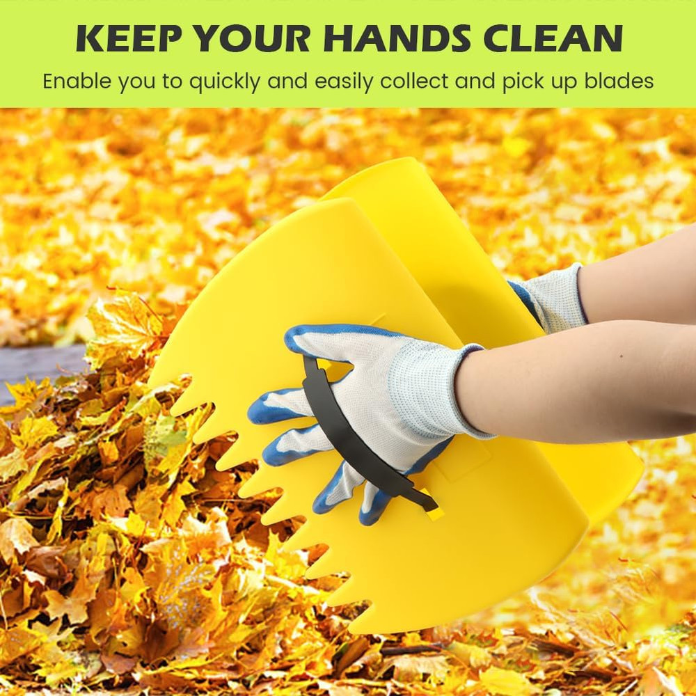 2 Set Leaf Scoops Hand Rake, Leaf Scoops and Claws with 2 Pairs Gloves, Lightwei