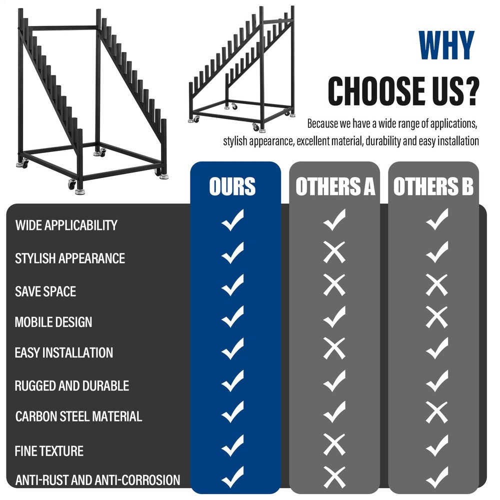 Tile Sample Display Rack, 12-Tier Floor Tile Display Storage Organizer Rack