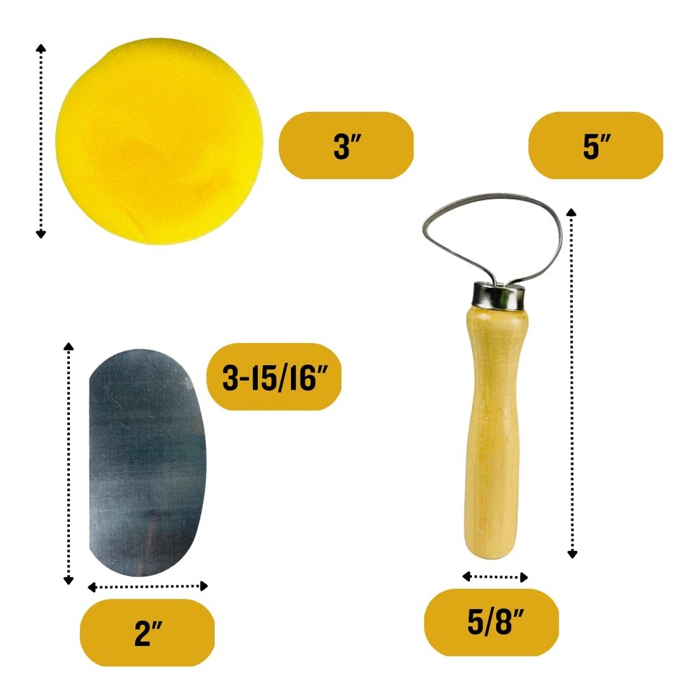 Artists 8 Piece | Wheel Throwing Pottery Tool Kit | Ceramic Clay Tools Set | Cl