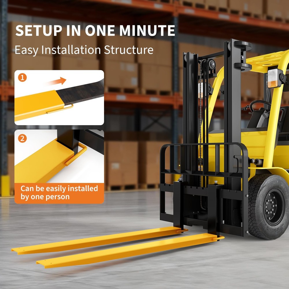 2Pcs 72" Length Heavy Duty Pallet Fork Extensions 4.5" Width Forklift Extensions