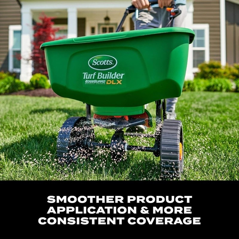 Turf Builder EdgeGuard Spreader Lawn Care Applicator 15000 Sq Ft Coverage New