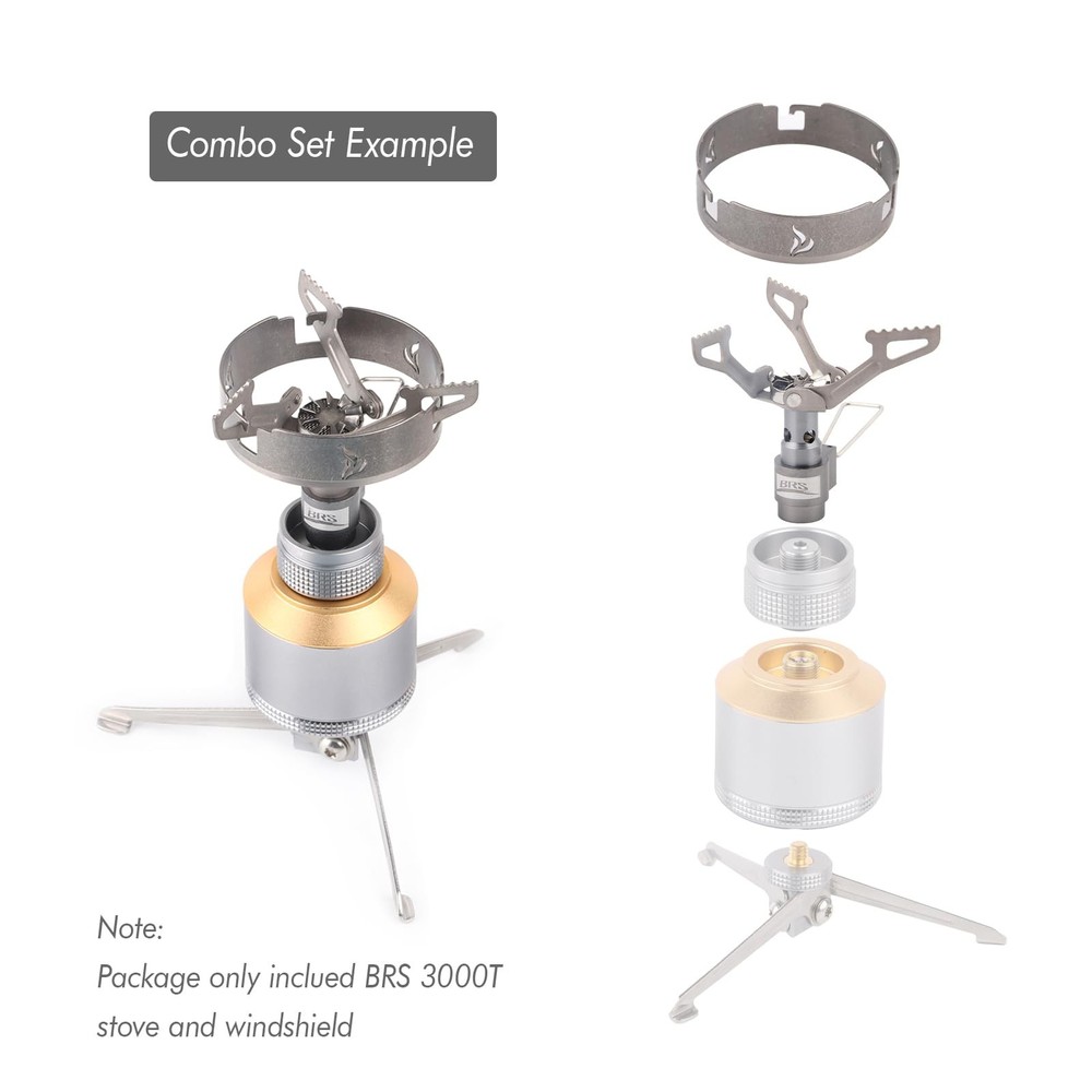 Titanium Camp Stove and Windscreen Combo Set with Storage Box for Outdoor Use