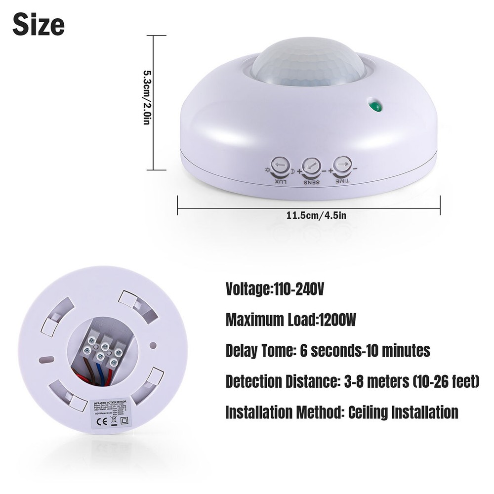 New Motion Sensor Infrared PIR Movement Detector Outdoor Sensor Light Switch