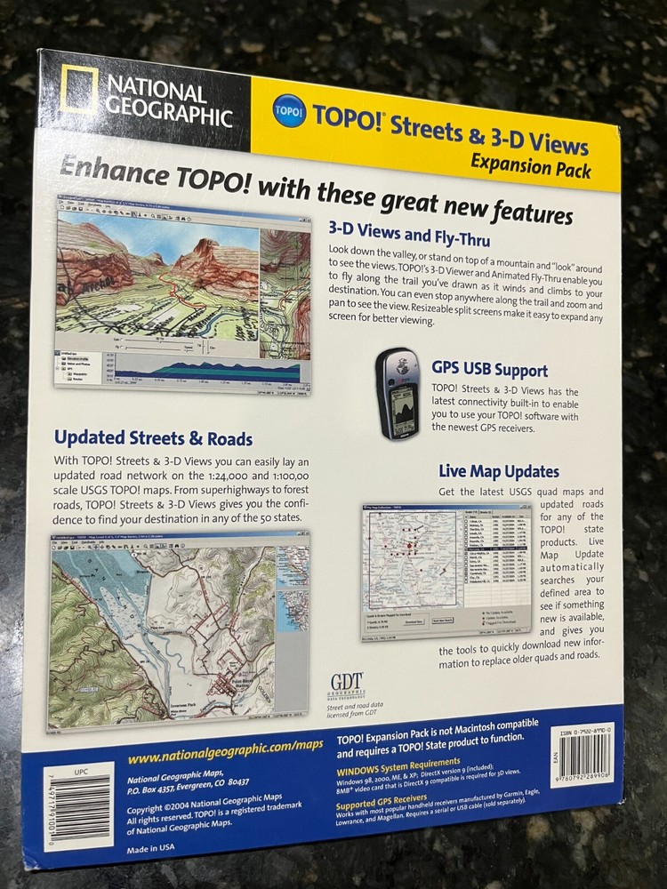 National Geographics Topo Streets & 3-D Views CD