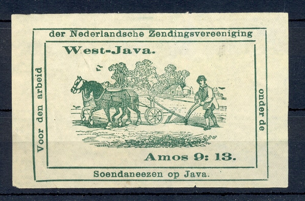 DUTCH INDIES POSTER STAMP ( 60 x 90 mm ) ZENDING JAVA F/VF @1