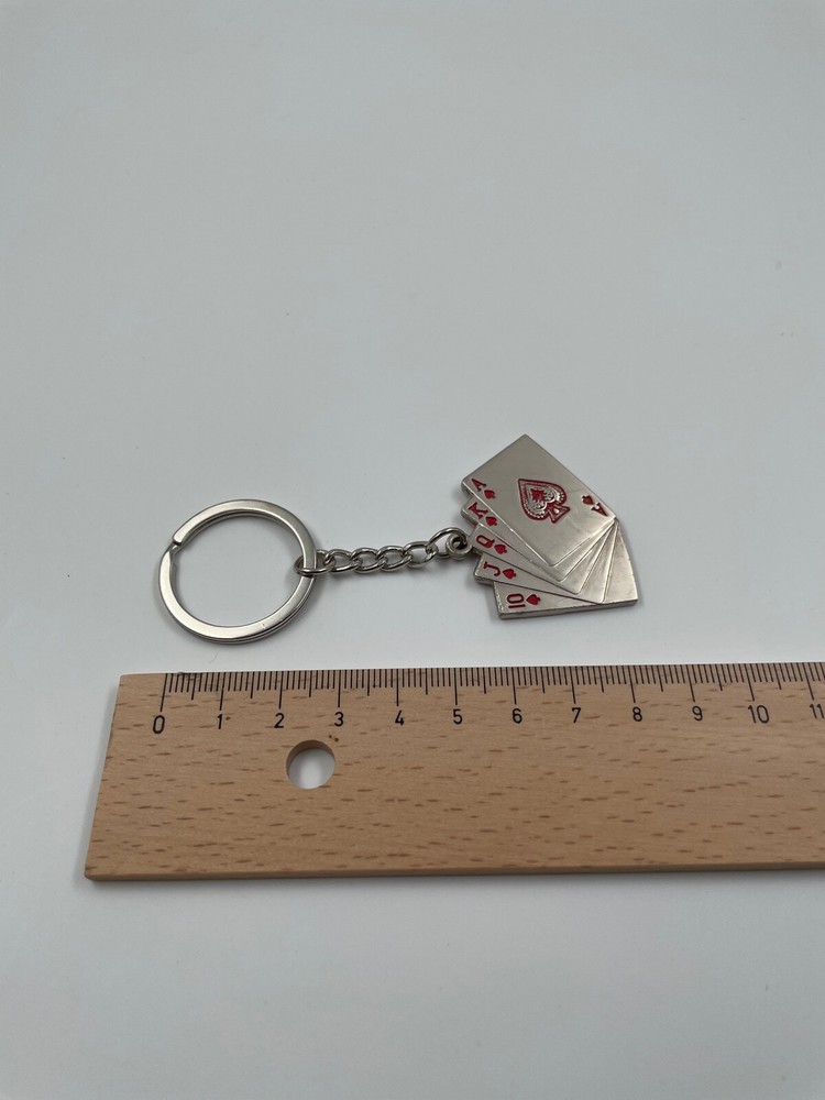 Silver Metal Keychain Poker Card Set