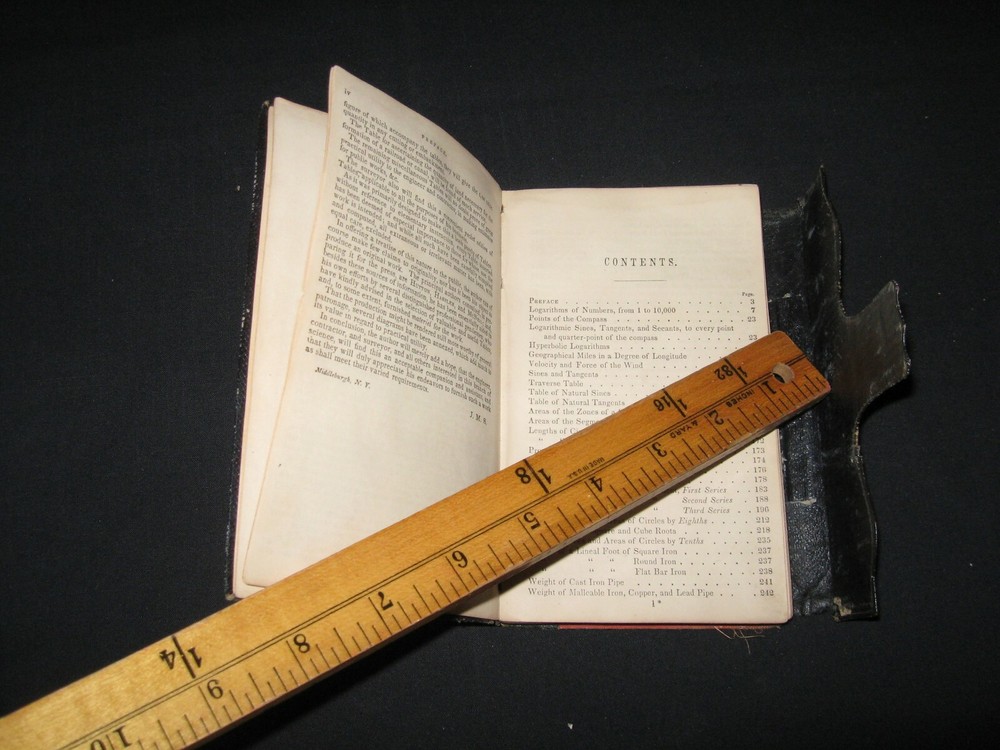 Vintage Engineers Table BK 1874 in leather pocket case,Traverse Table, construct