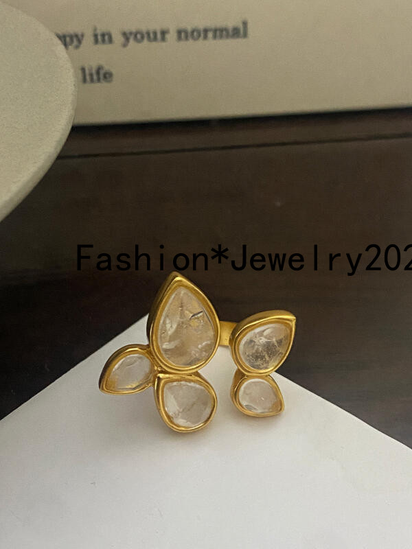 Goossens Retro Luxury Crystal Geometric Opening Adjustable Ring