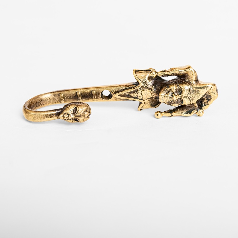 Brass Jester Wall Hook – Handmade Joker Hook, Medieval Solid Brass Decor