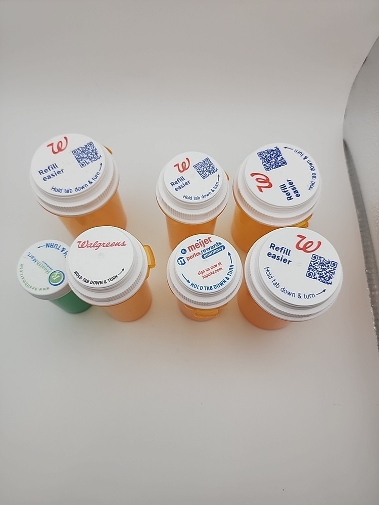 7 Empty Prescription Bottles
