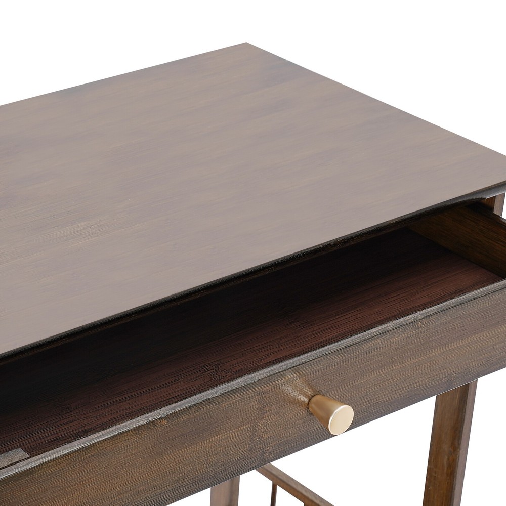 3 Tiers Side Table Side Table with Storage Drawer Bamboo End Table Tea Table