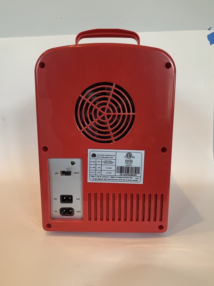 Igloo Red Retro Hip Mini Beverage Refrigerator - Holds 6 cans - Tested Working