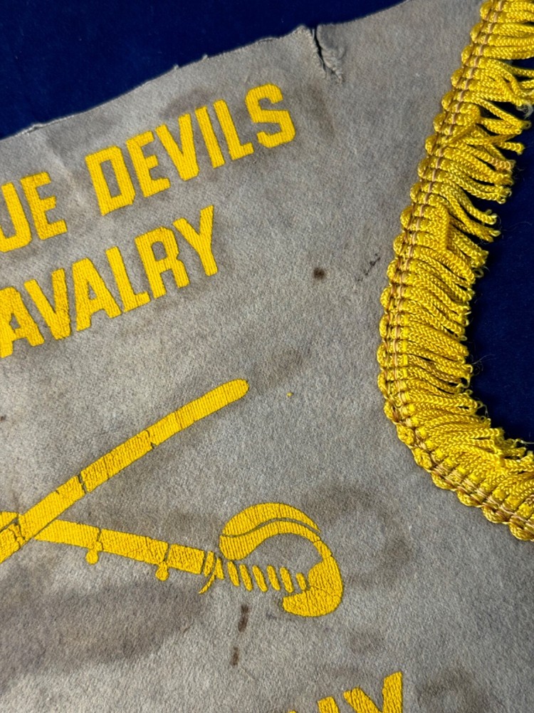 Original Post WWII Fighting Blue Devils 101st Cavalry B COMPANY Pennant