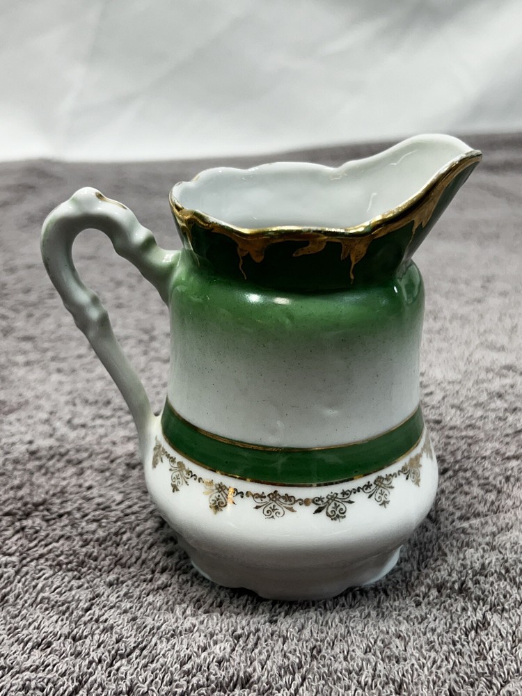 Three Crowns China Germany Creamer and sugar bowl Peonies