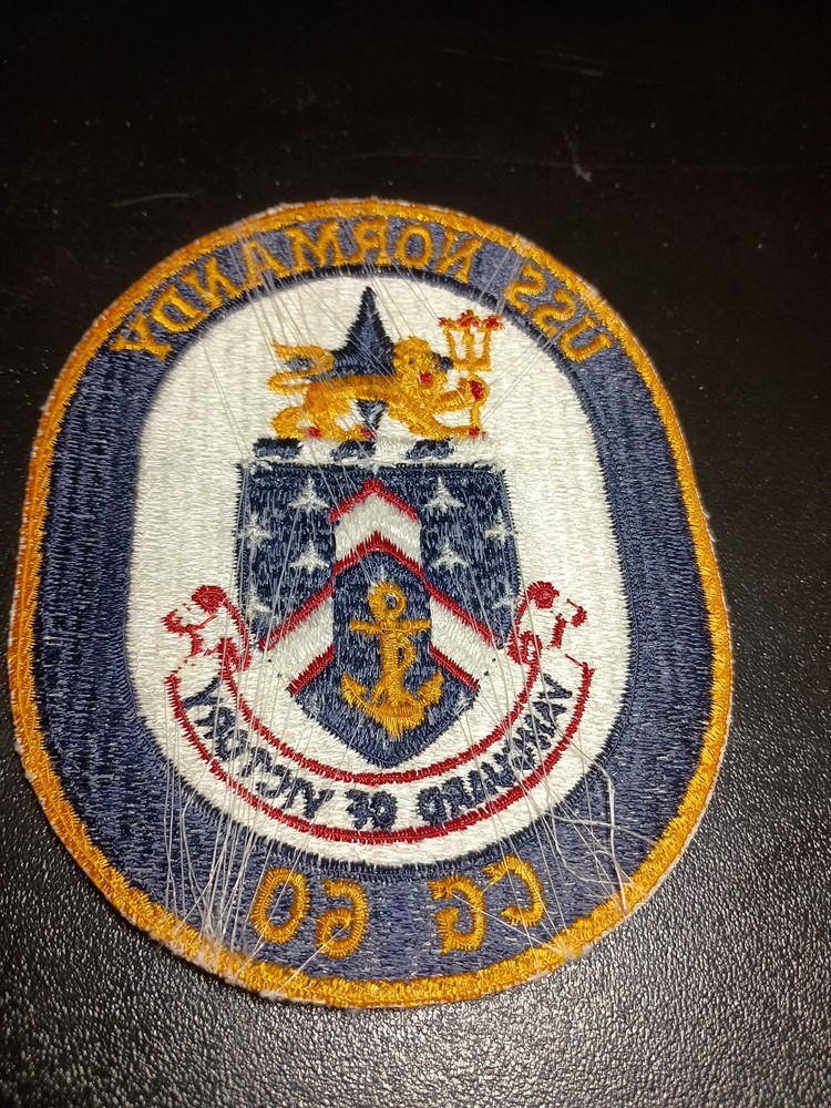 USS NORMANDY CG-60 Guided Missile Cruiser Ship's Crest Patch