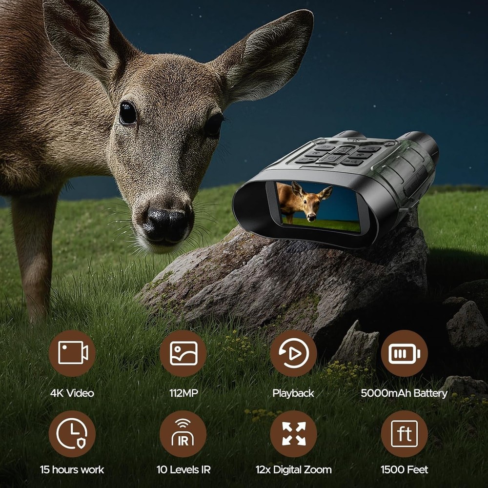 4K Night Vision Binoculars 112MP Camera