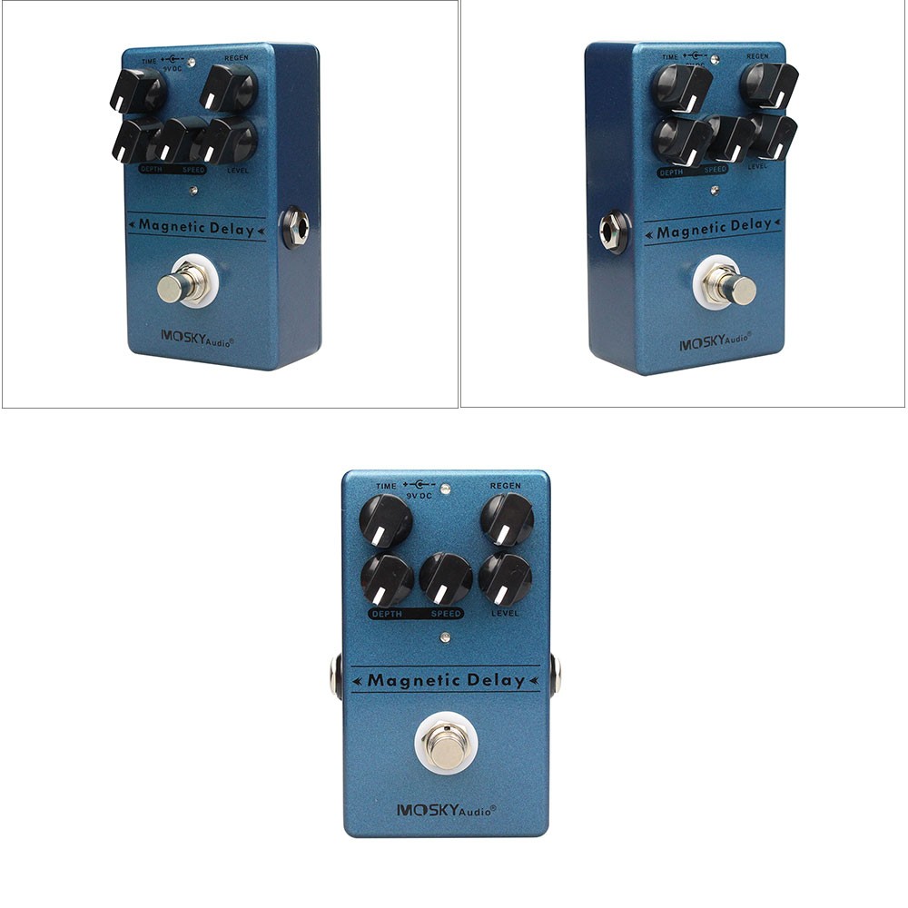 Mosky Magnetic Delay Echo Guitar Effect Pedal Time Depth Flutter Rate Regen Knob