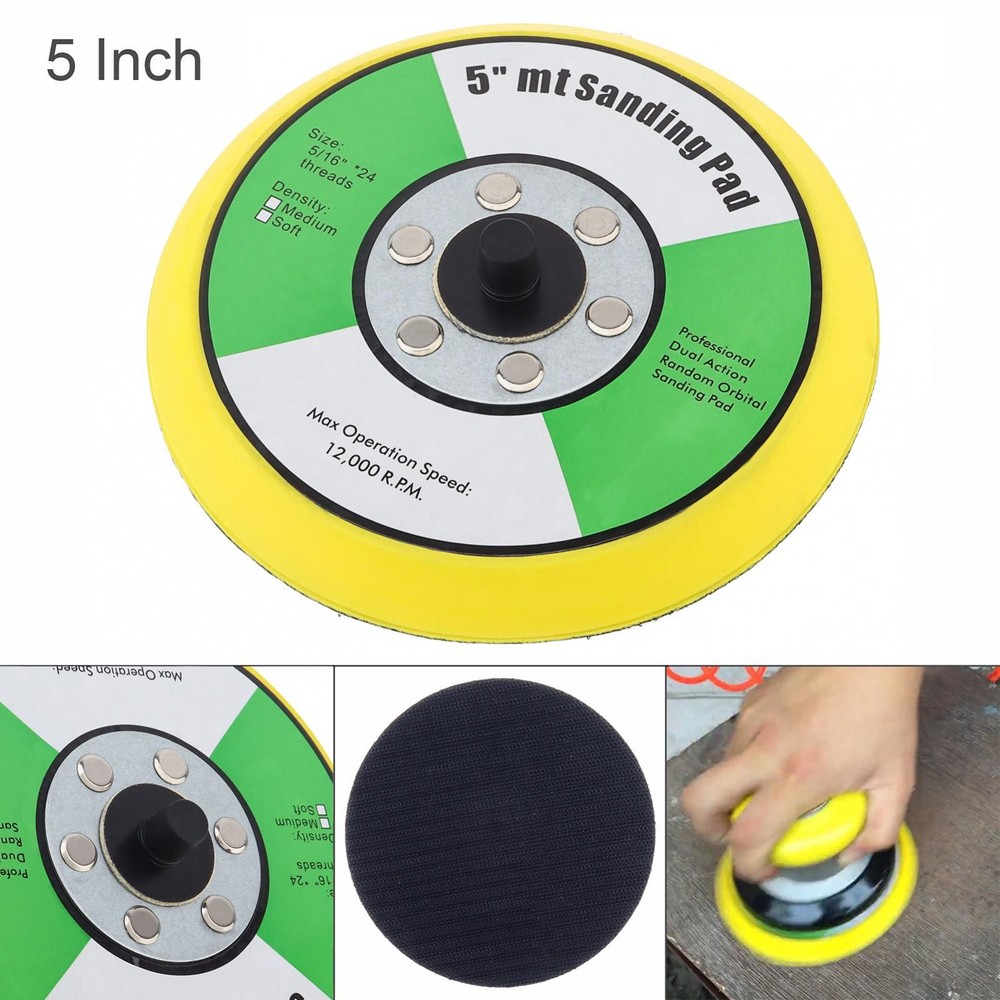 Replacement 5" Sander Polisher Backing Pad, Dual-Action Random Orbital Sanding