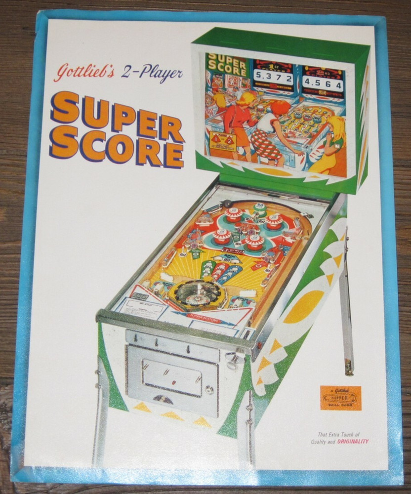 Super Score Gottlieb Pinball Flyer / Brochure / Ad