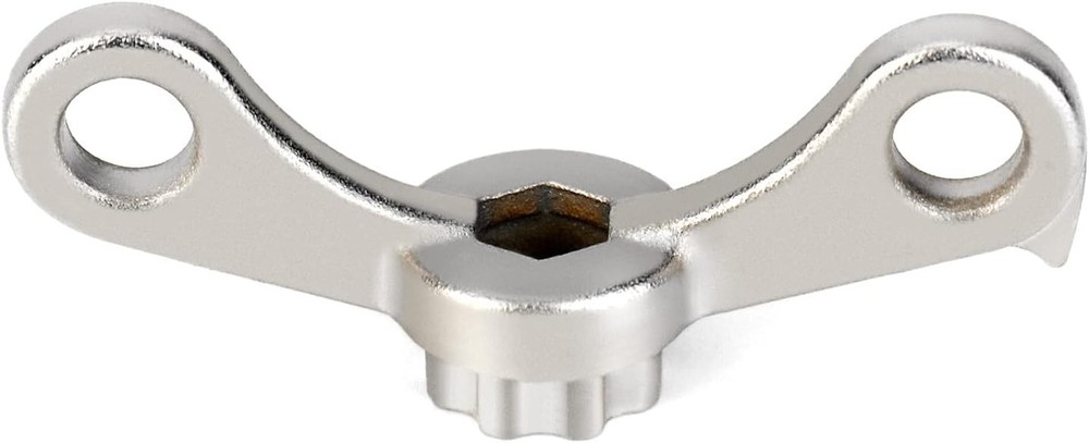 QWORK Bike Crank Arm Dust Cap Install Removal Wrench Tool Compatible Silver