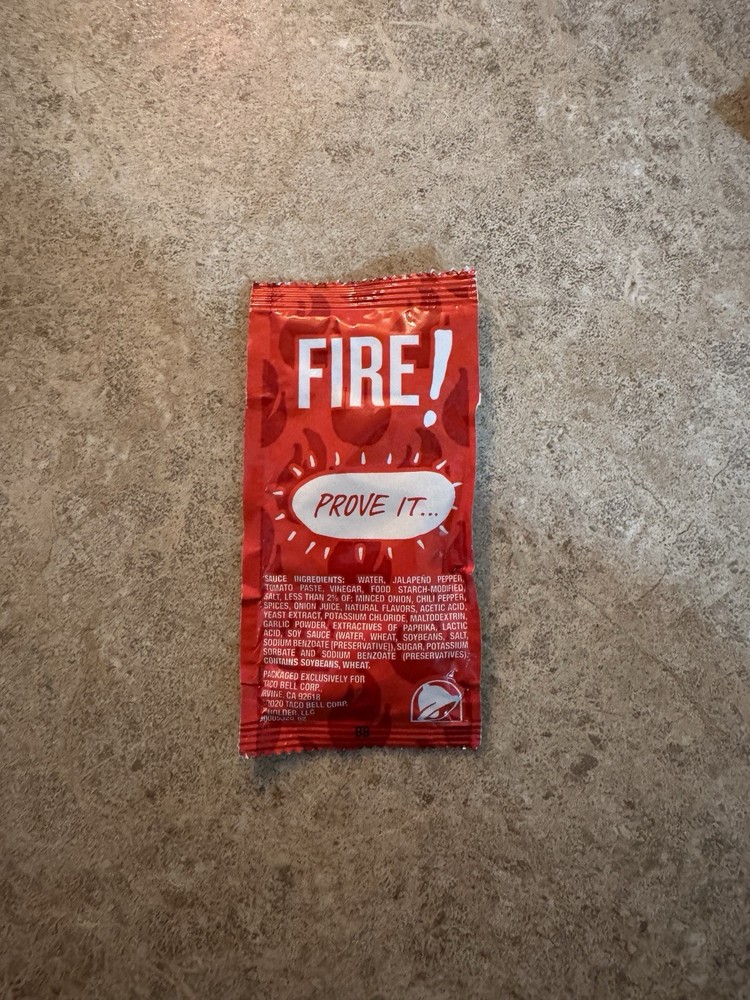 Taco Bell FIRE Sauce Individual packets