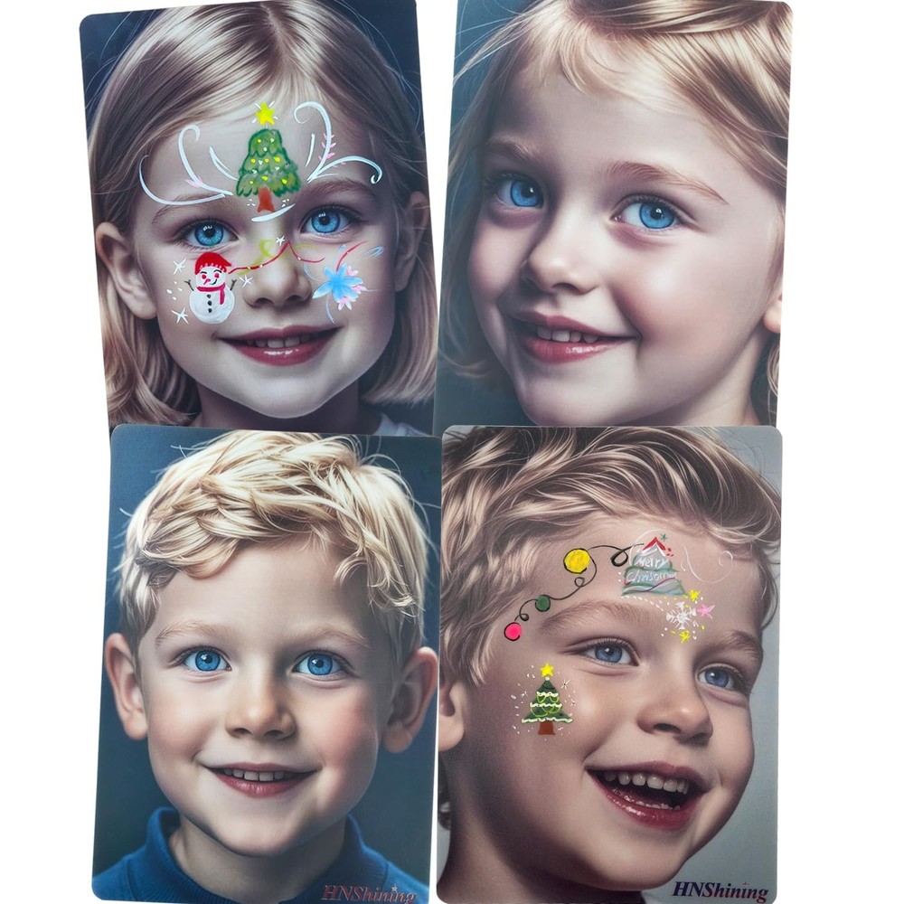 Face Painting Practice Board Reusable Exercise Template Makeup Tool 4 PCS